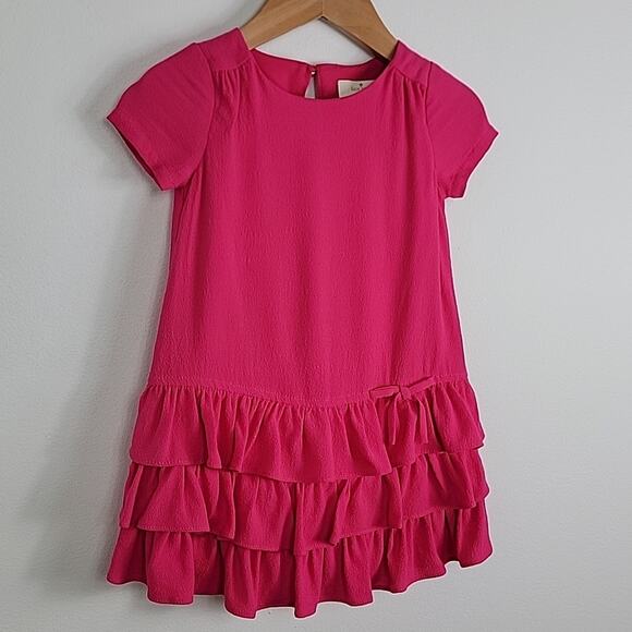 Kate Spade Tiered Rayon Dress and Bloomer in Cabaret Pink Infant Toddler 24M - Picture 3 of 12